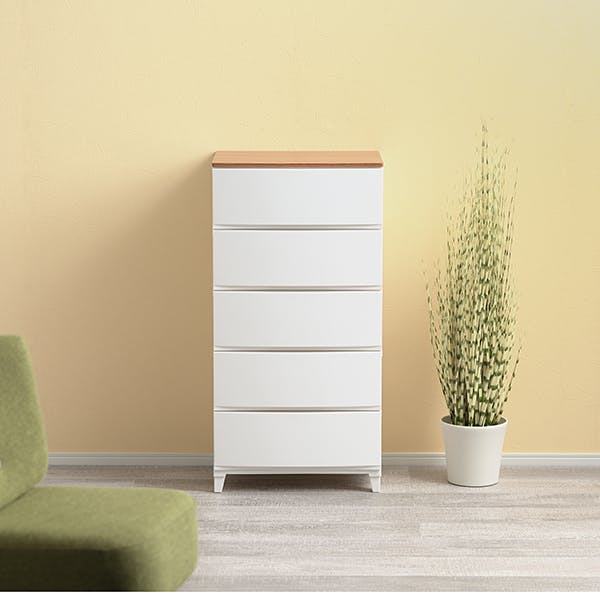 SANKA squ+ サンカ ルームス 木天板 収納 チェスト ホワイト 白 ワイド