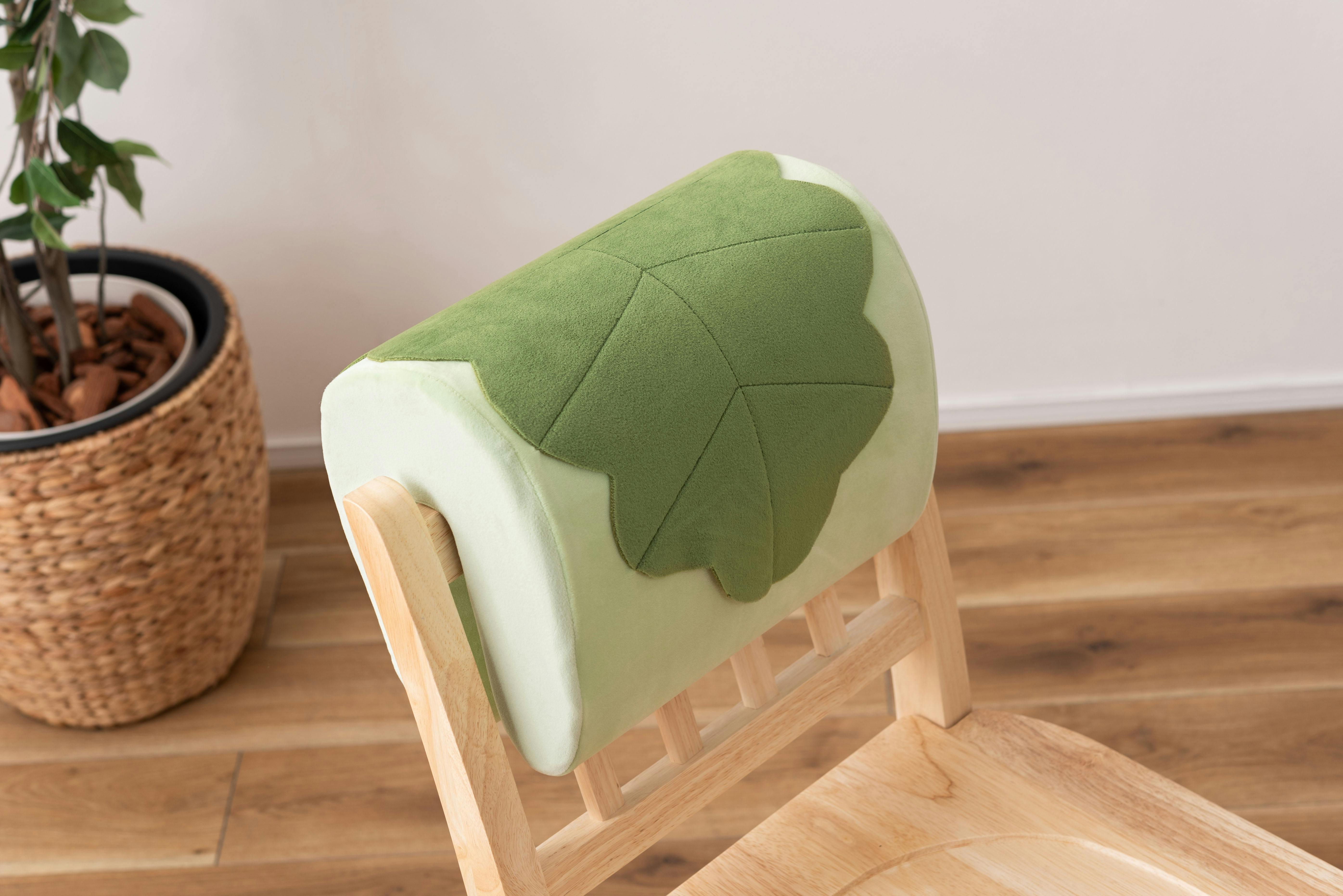 Room Essence 挟んで使えるクッション W30×D25×H19 グリーン 完成品 腰