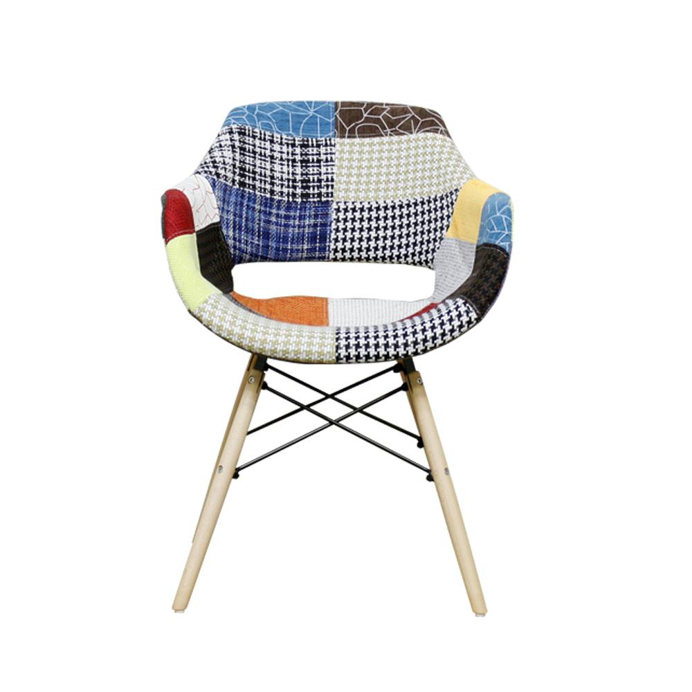 後藤家具物産 パッチワークデザインチェアー フィンリー/カラフル色