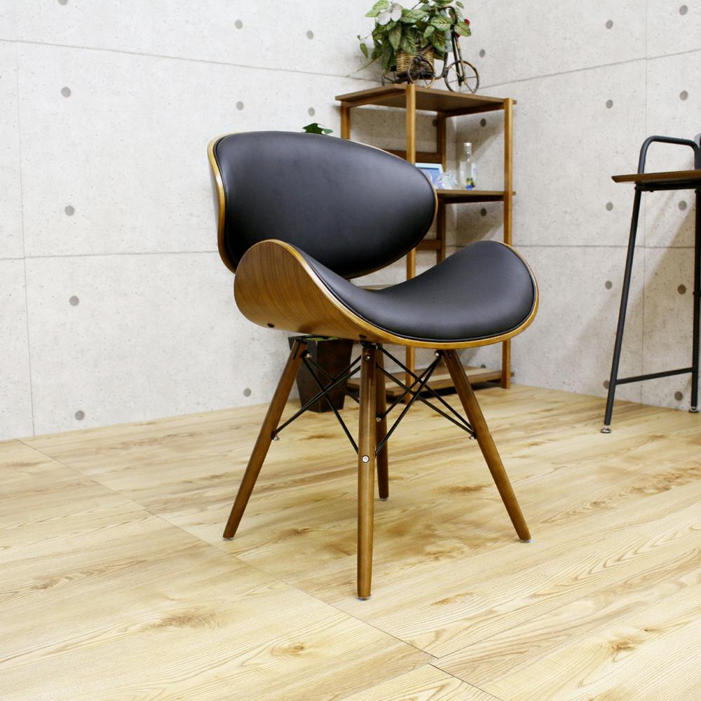 後藤家具物産 デザインチェアー ブルチーノ/ブラック色 Size：52×51×74