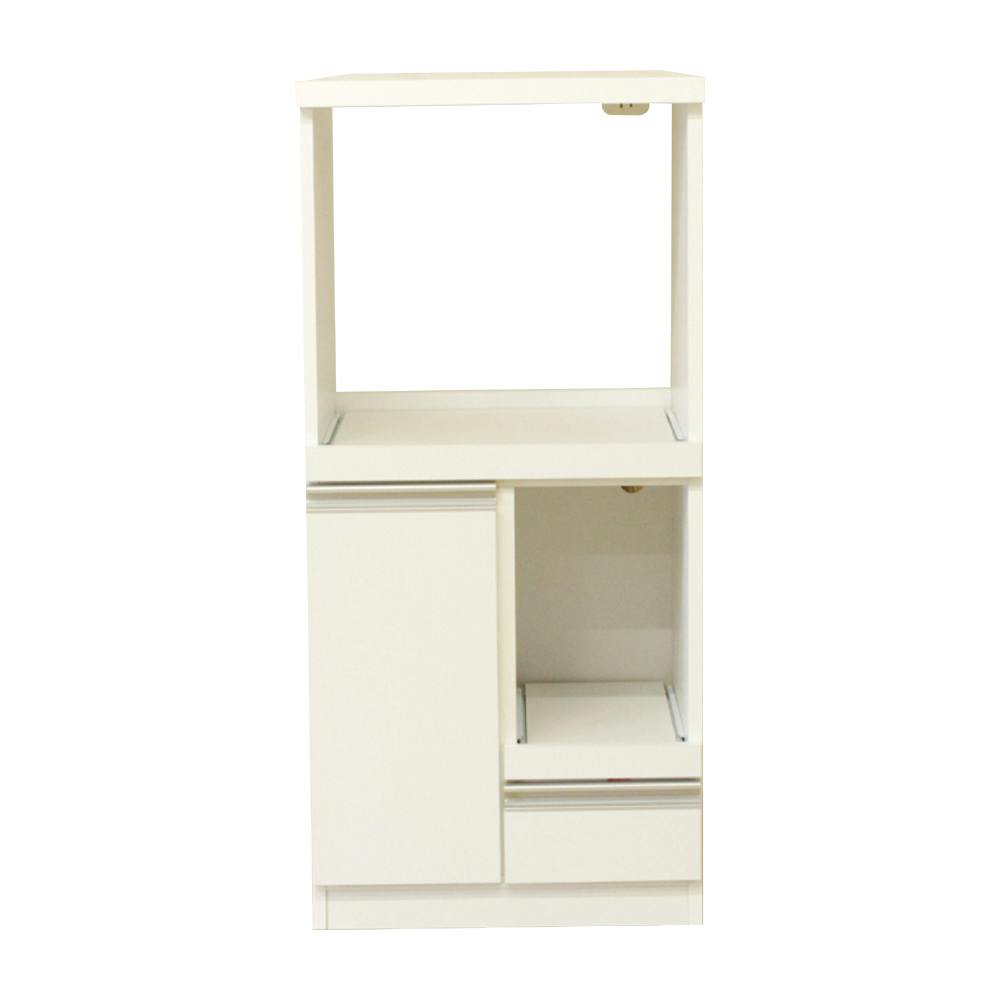 後藤家具物産 コンパクト国産レンジ台扉タイプ ルシード/ホワイト色