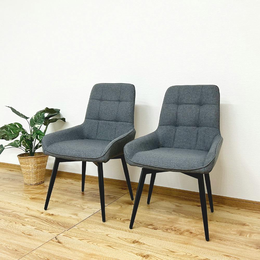 後藤家具 回転式ダイニングチェアー！2脚入！グレー色！ 4570133301405