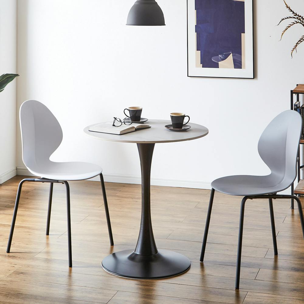 後藤家具物産 フォーク ラウンドテーブル ホワイト 70×70 CT-FK-WH