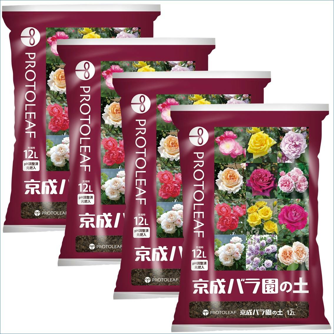 プロトリーフ 京成バラ園の土 12L 4袋セット 4535885029120×4