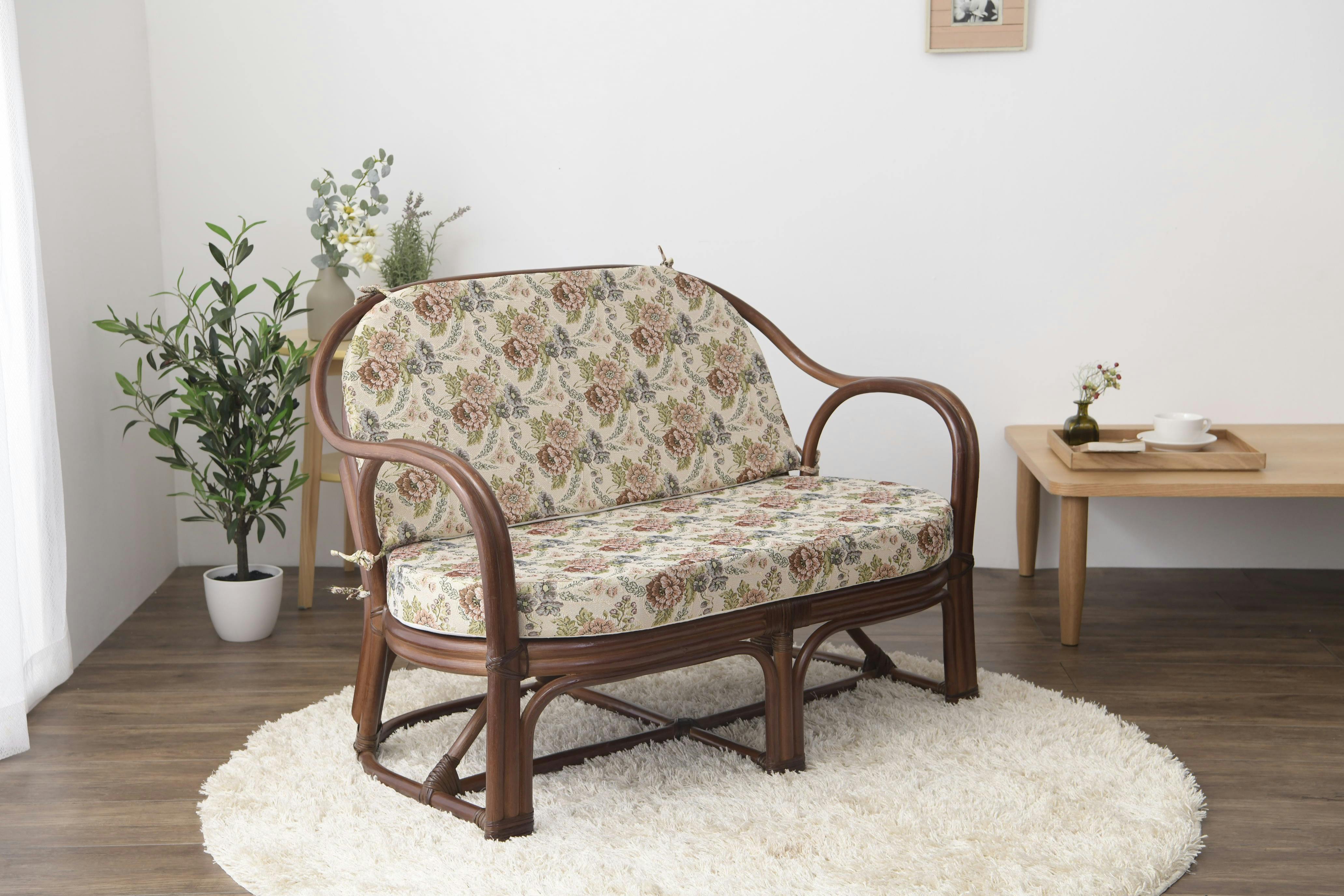 タック Vita 天然籐 カウチソファ TAN-229 天然籐を使用した自然な