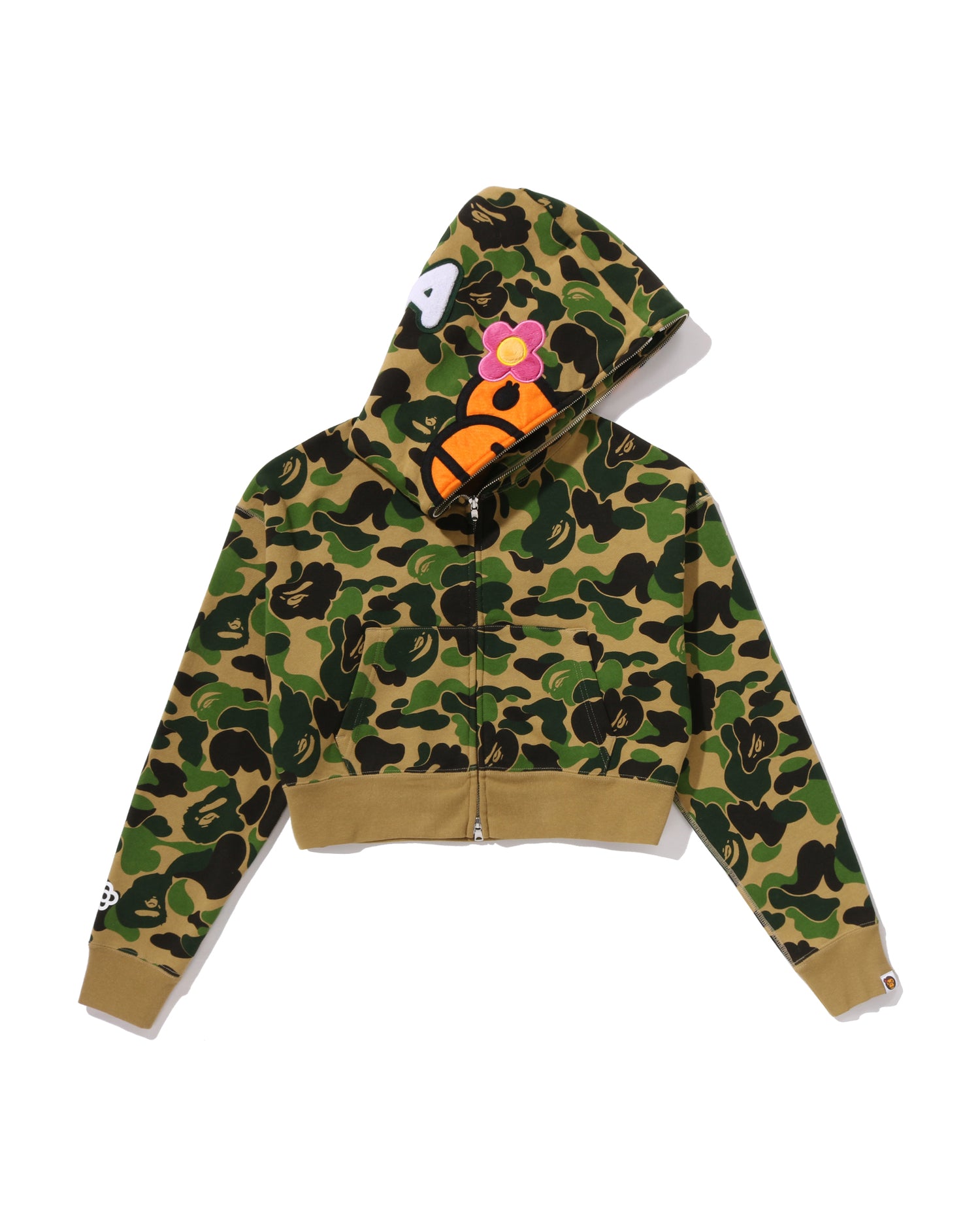 A BATHING APE® Abc Camo Baby Lisa Cropped Full Zip Hoodie | Bape