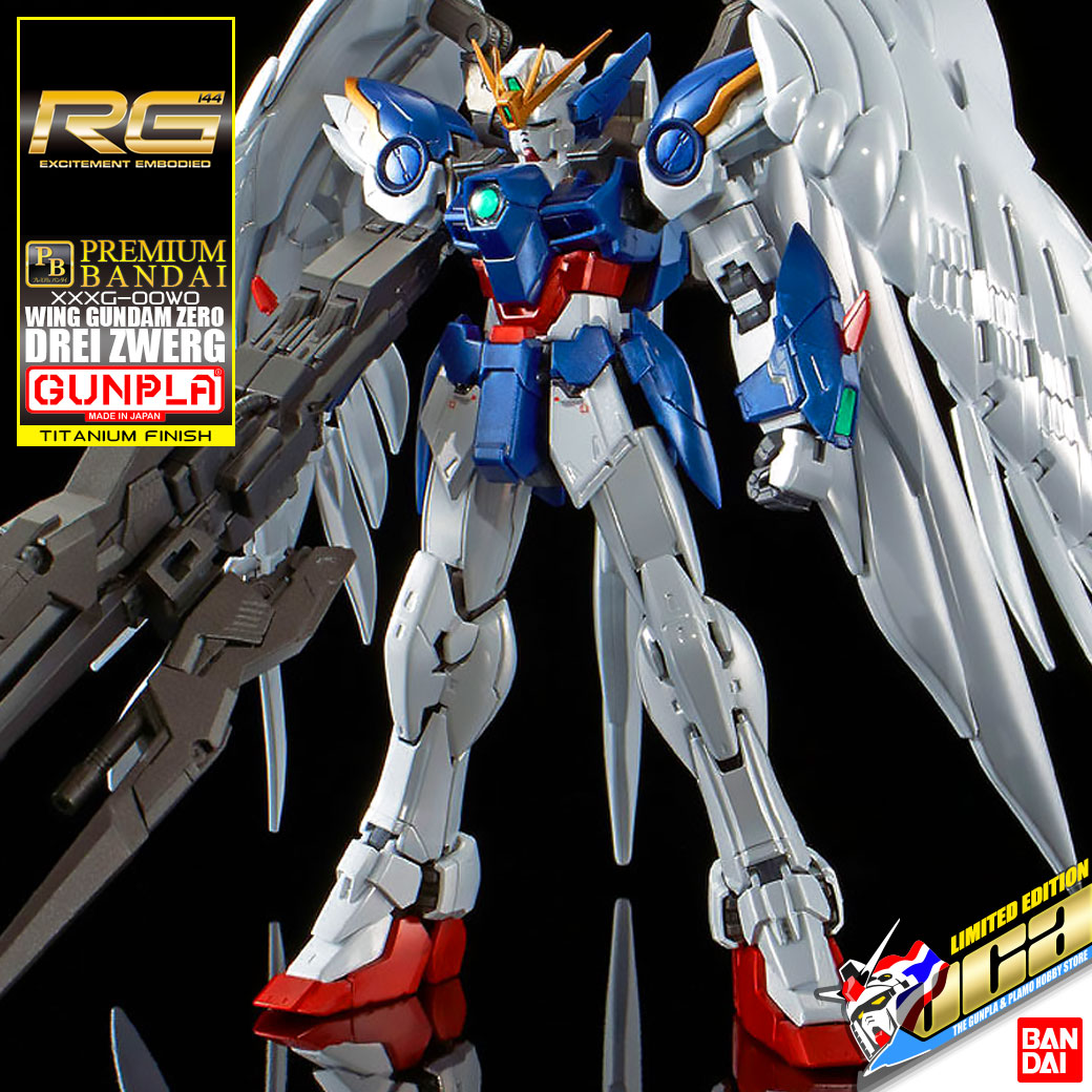 PremiumBandai® RG WING GUNDAM ZERO EW & DREI ZWERG (TITANIUM