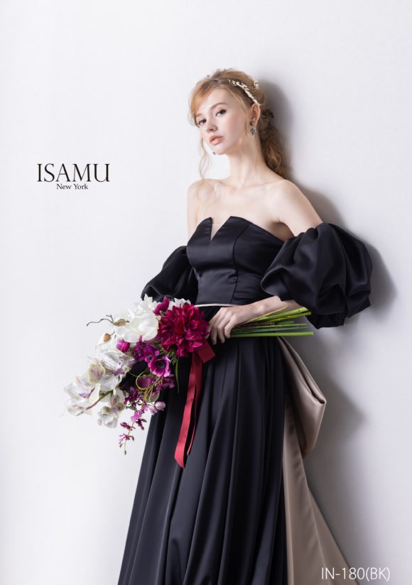 IN-180(BK) カラードレス｜ISAMU MORITA