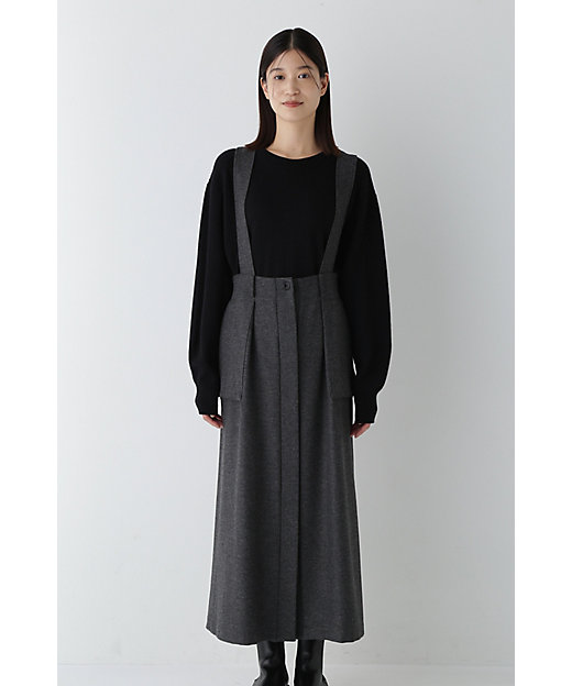 ◇ストレッチフラノワークディテール吊りスカート