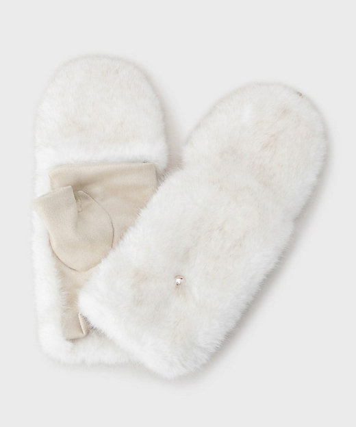 指先2WAY】フェイクファーミトン（2002551047） | LAURA