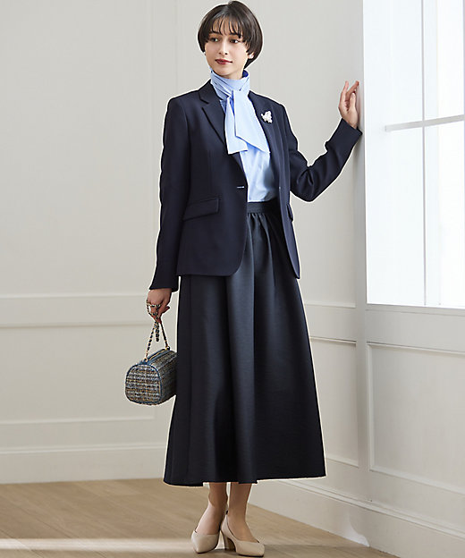 セットアップ対応／洗える】トリアセダブルジョーゼット テーラード