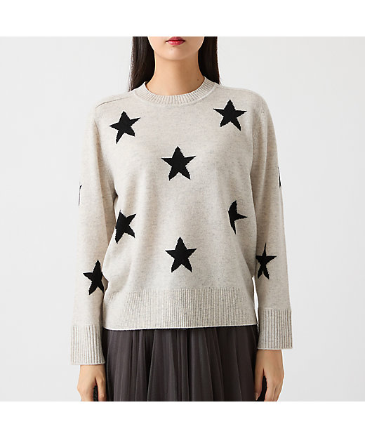 カシミヤ100％】スターインターシャニット（81136507） | R