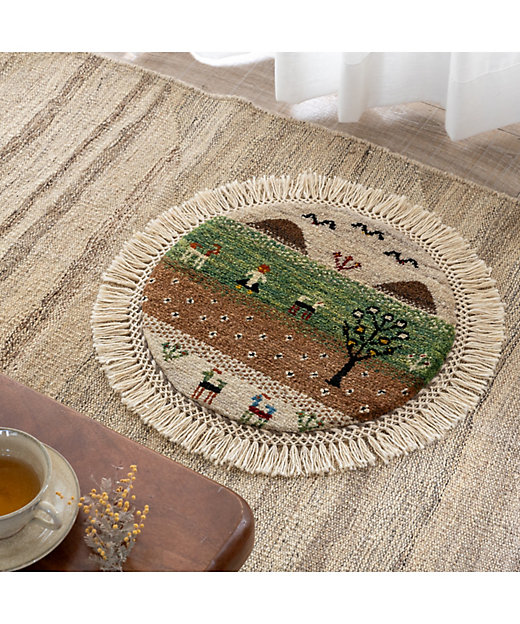 ☆ペルシャ手織りギャッベ（リーズバフト） 丸形 | 三越伊勢丹