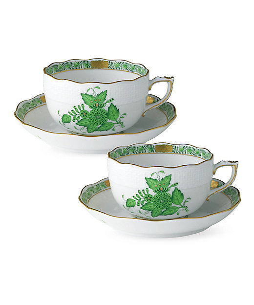 アポニー・グリーン ペアティーカップ＆ソーサー | Herend/ヘレンド