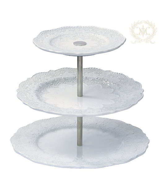☆メルレットホワイトレース3段ケーキスタンド | La Ceramica/ラ