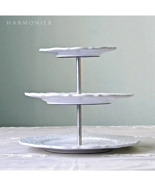 ☆メルレットホワイトレース3段ケーキスタンド | La Ceramica/ラ