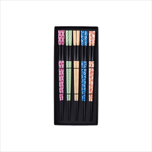 JALとっておきの逸品｜河和田塗 杵型四角多久島箸5点揃: リンベル