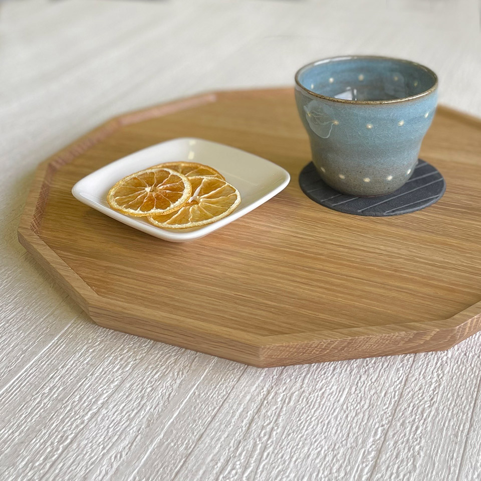 木の十二角盆【ことのは木工舎（阿部祥次郎）】※受注生産