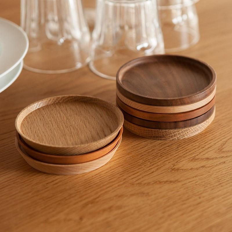 コースター 木製 名入れ可 2サイズ ウォールナット ブラックチェリー