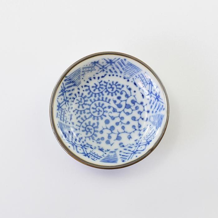 豆皿 10枚セット /8cm/ 陶器 醤油皿 和食器 和風 染付柄 器 小皿