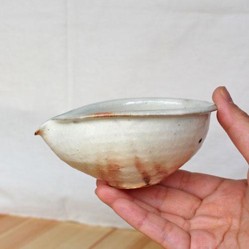 片口 粉引 小鉢 9x11cm 約80cc 古谷信男 白い器 乳白色 信楽 陶器 和