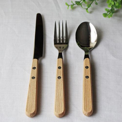 木製 ハンドル 木の持ち手 スプーン/フォーク/ナイフ ホワイトアッシュ