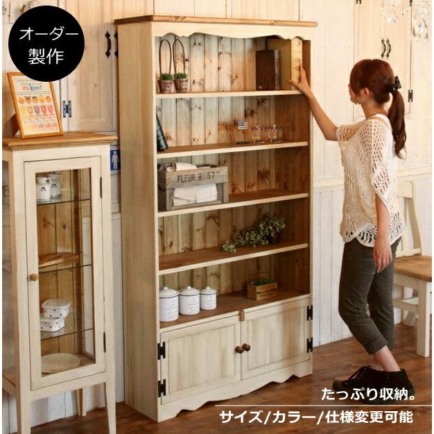 NC・ブックシェルフ・W1000 本棚 カントリー家具 薄型 完成品 大容量