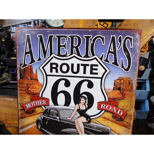 アメリカン レトロ ルート66 ブリキ看板 アメリカンメインストリート