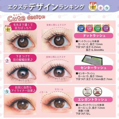 Selfray】ドットラッシュ Cカール 太さ0.10mm 10本束 マツエク セルフ