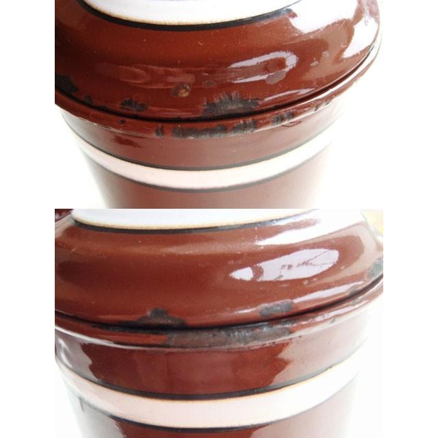 ホーローキャニスター 茶 3ピースセット A フランス アンティーク 保存