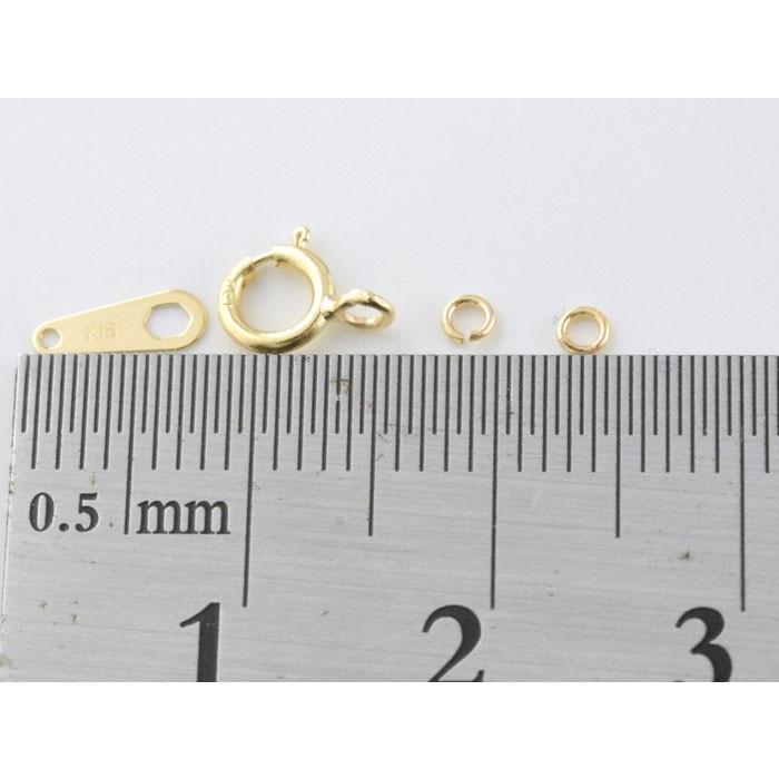 18金 ネックレス パーツ 金具セット 引き輪 丸カン Cカン 板ダルマ