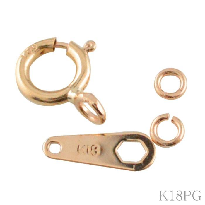 18金 ネックレス 金具セット 引き輪 板ダルマ 丸カン Cカン 接続金具