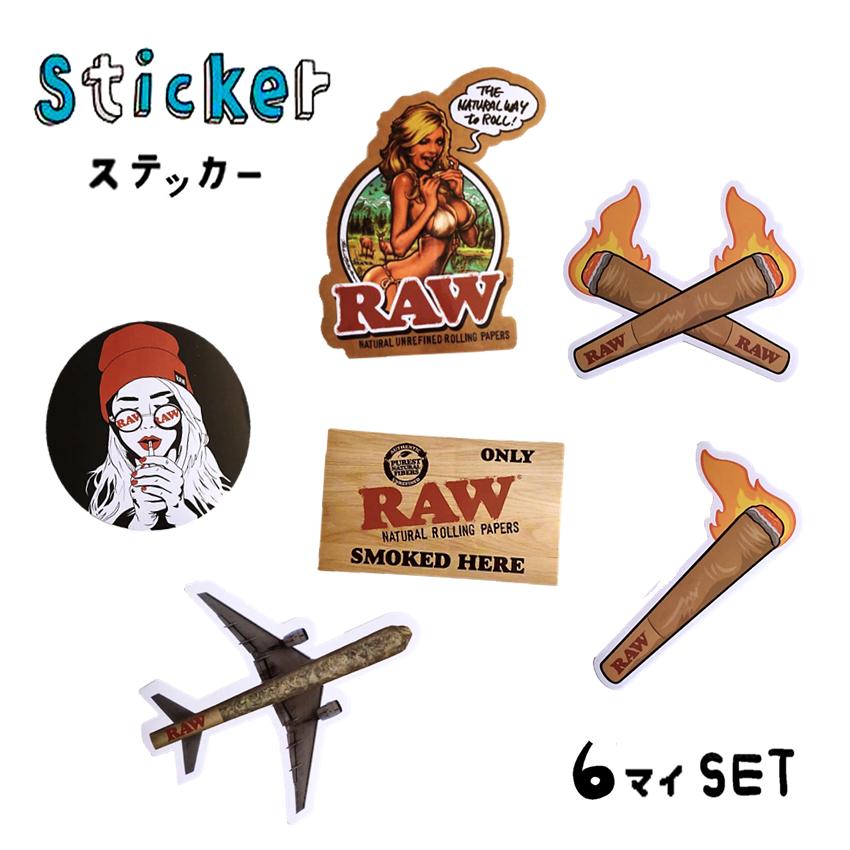 RAW 正規品 ステッカー セット 6枚SET 喫煙具 手巻きたばこ ロウ