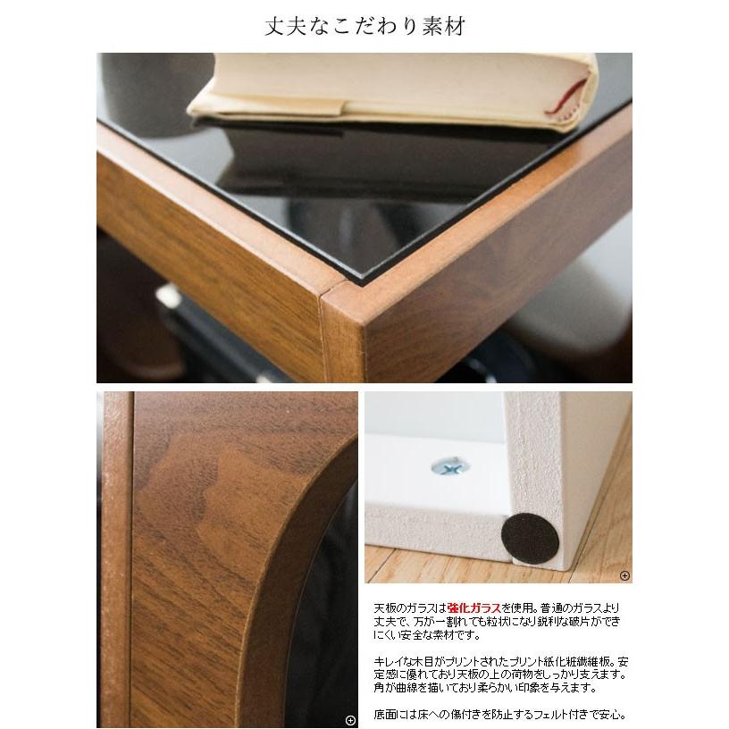 ガラスサイドテーブルのみ 高さ45cm 四角 キューブ型 ガラス天板