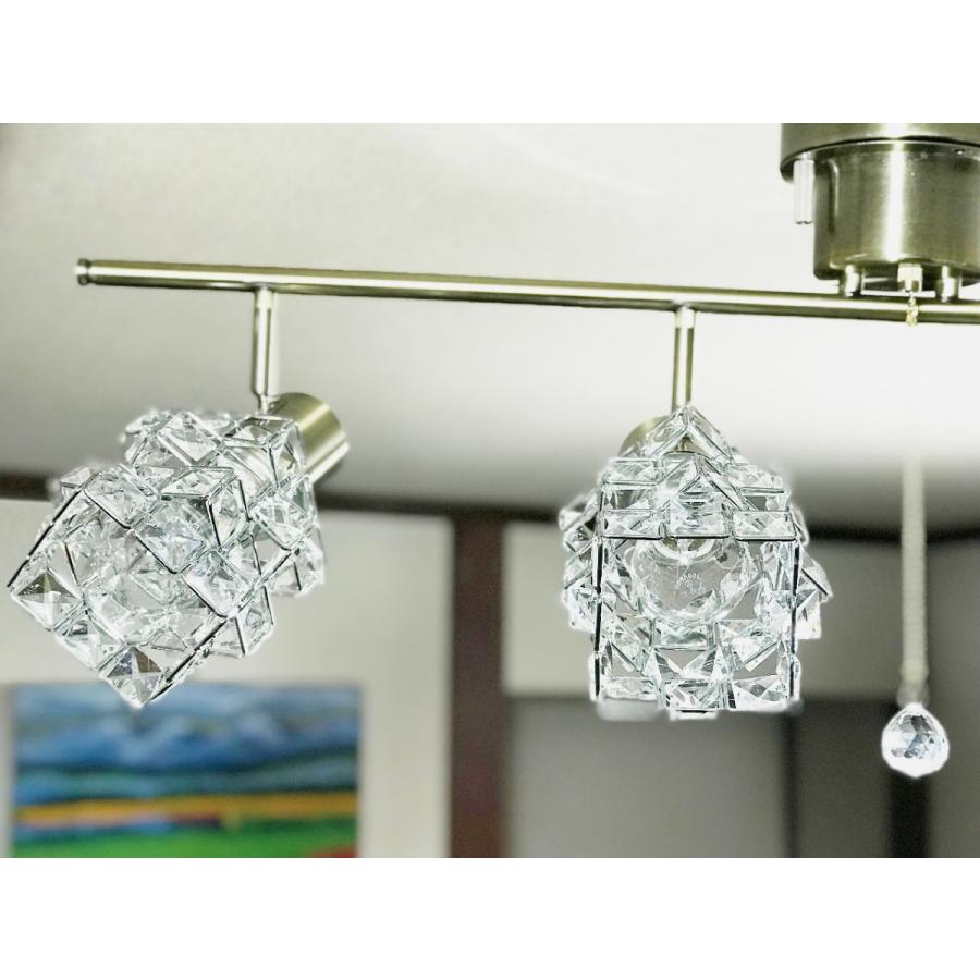 シーリングライト スポットライト AB 4灯クリスタルガラスシェード