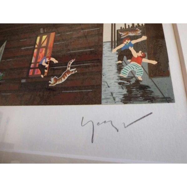 絵画 ヒロ、ヤマガタ／サンセットレイン 版画 シルクスクリーン 送料