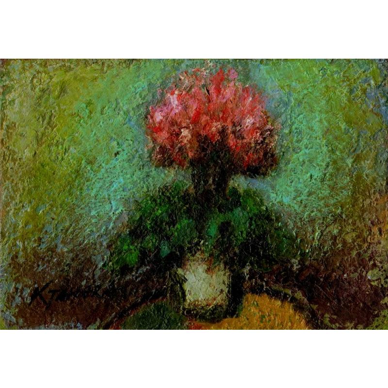 シクラメン 花 絵画 油絵 油彩画 田原健二 「シクラメン」 額付き