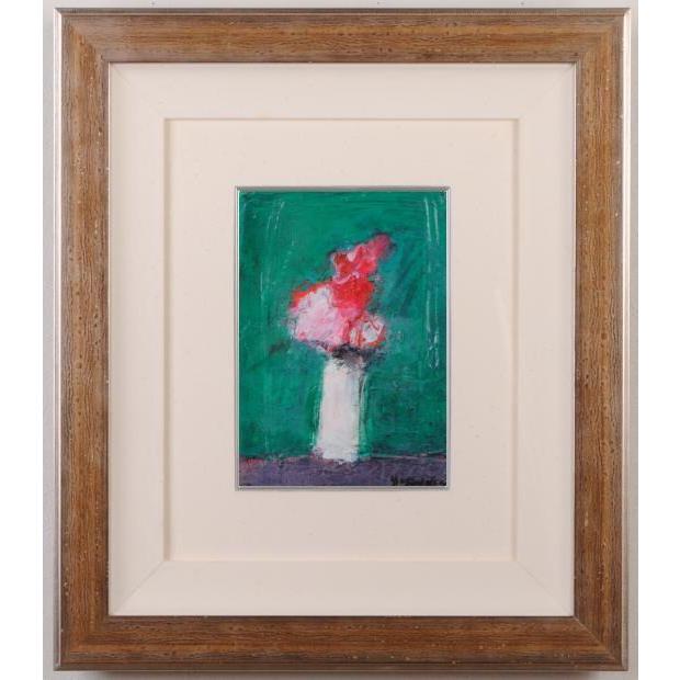 花 絵画 抽象画 静物画 油絵 油彩画 吉岡耕二 「花・1」 額付き