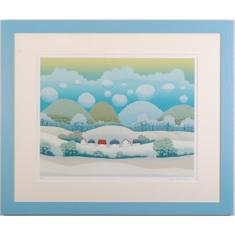 イワン・ラブジン 絵画 シルクスクリーン 版画 ナイーフアート 「青い