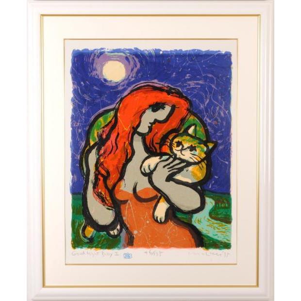 猫 絵画 ポップアート シルクスクリーン 版画 マイケル・ルー 「Good