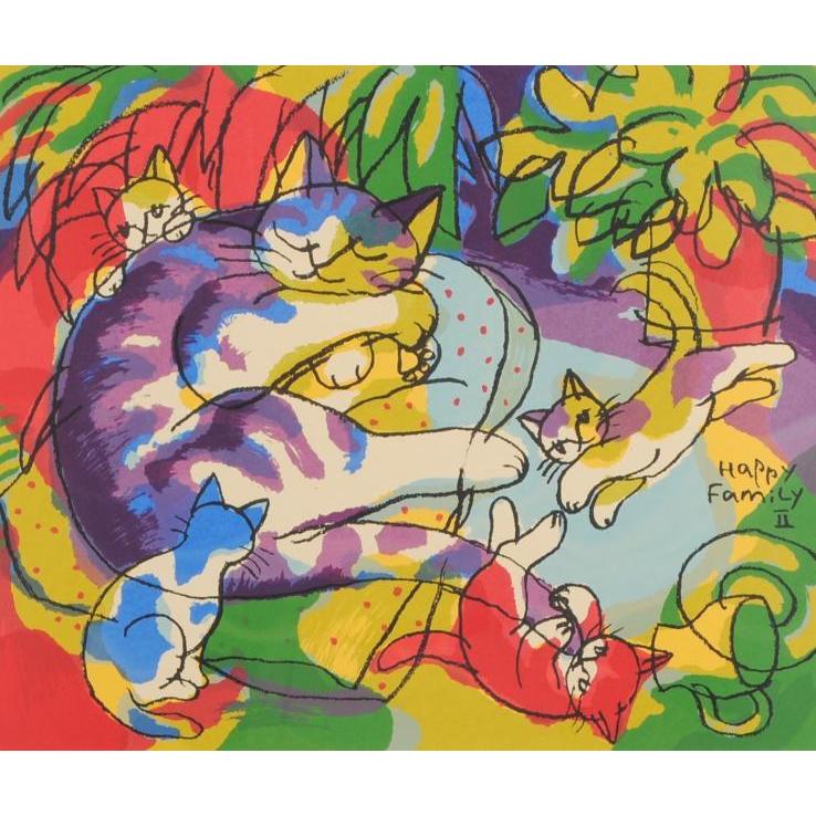 ポップアート 絵画 猫 シルクスクリーン 版画 マイケル・ルー