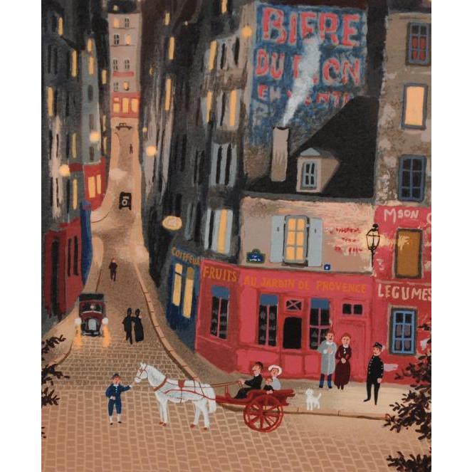 ミッシェル・ドラクロワ 夜の左岸 パリ 絵画 風景画 夜景 フランス