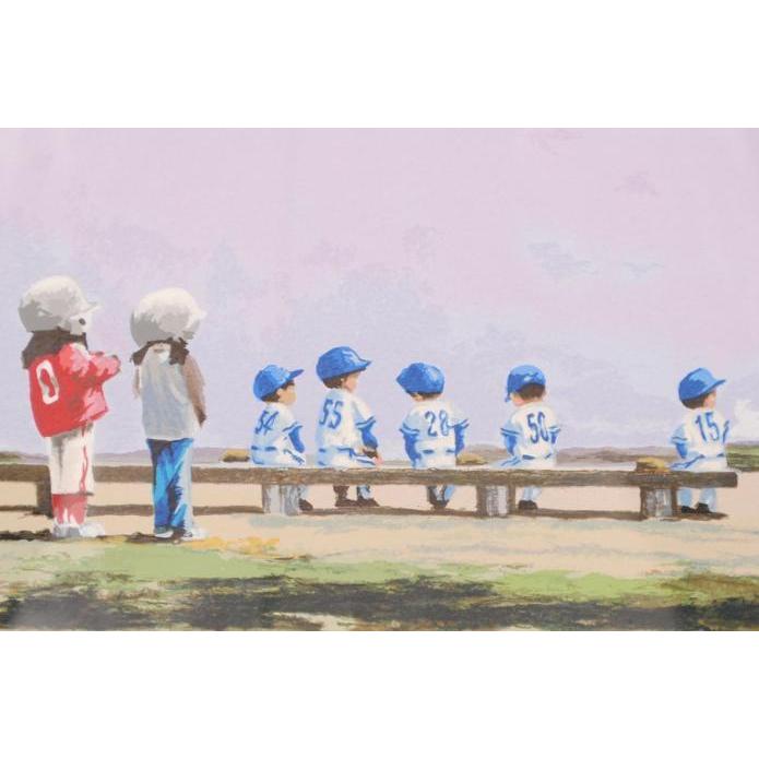 櫻井幸雄 絵画 「出番のないベンチ(発言力のある女子マネージャー