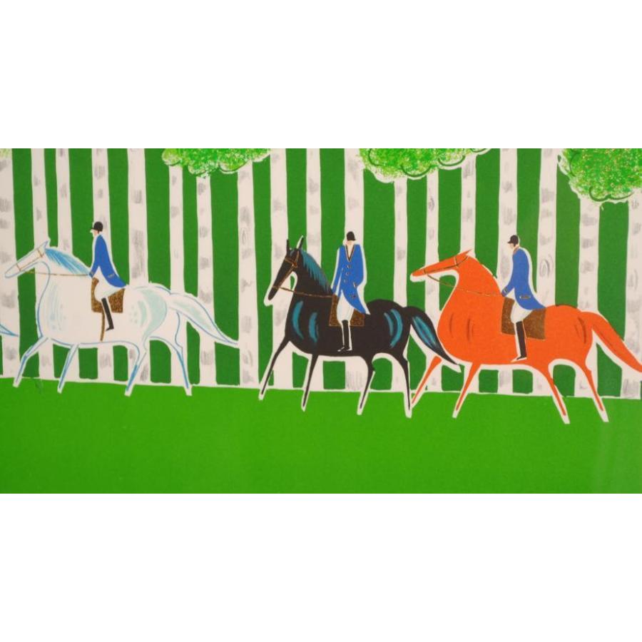 セルジュ・ラシス 隊列 馬 絵画 風景画 版画 リトグラフ インテリア