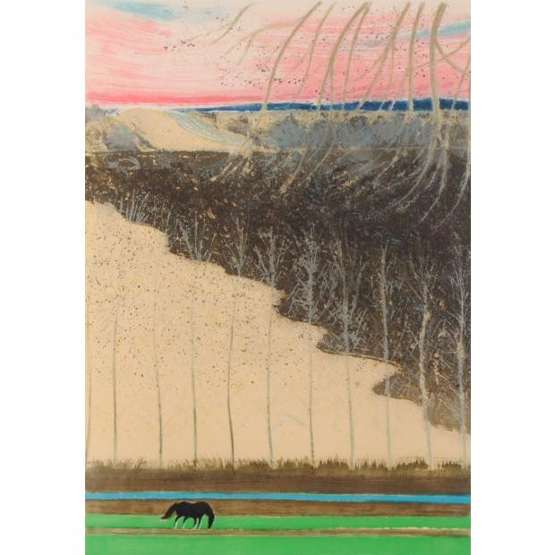 馬 絵画 風景画 リトグラフ 版画 アンドレ・ブラジリエ 「ルペーニュの