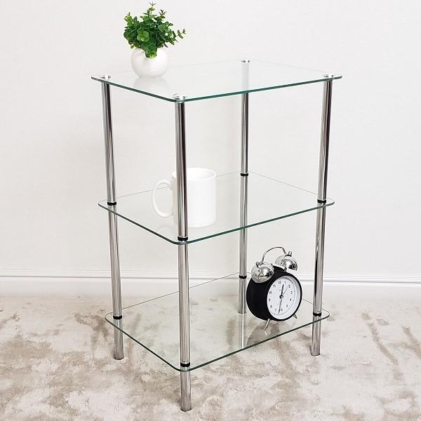 ガラスラック 四角タイプ クリア 送料無料(北海道・沖縄・離島を除く