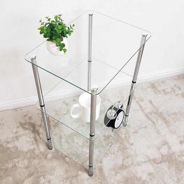 ガラスラック 四角タイプ クリア 送料無料(北海道・沖縄・離島を除く