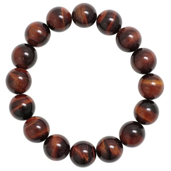 レッドタイガーアイ 数珠 ブレスレッド メンズ 12mm 17.5-19cm 3A級