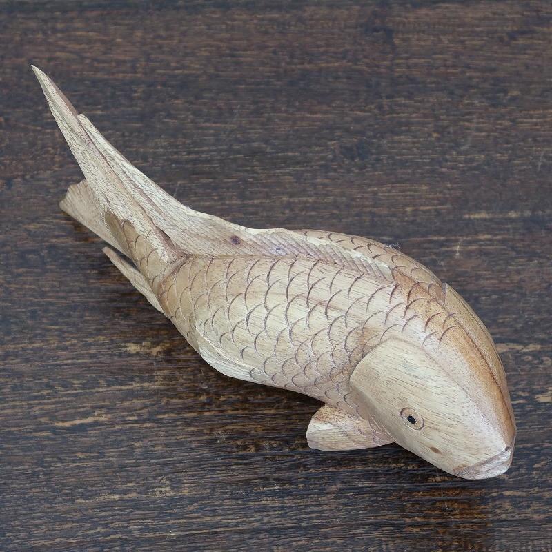魚の木彫り 木製 25X7X12.5 【さかなの木彫り 魚の置物 魚のオブジェ