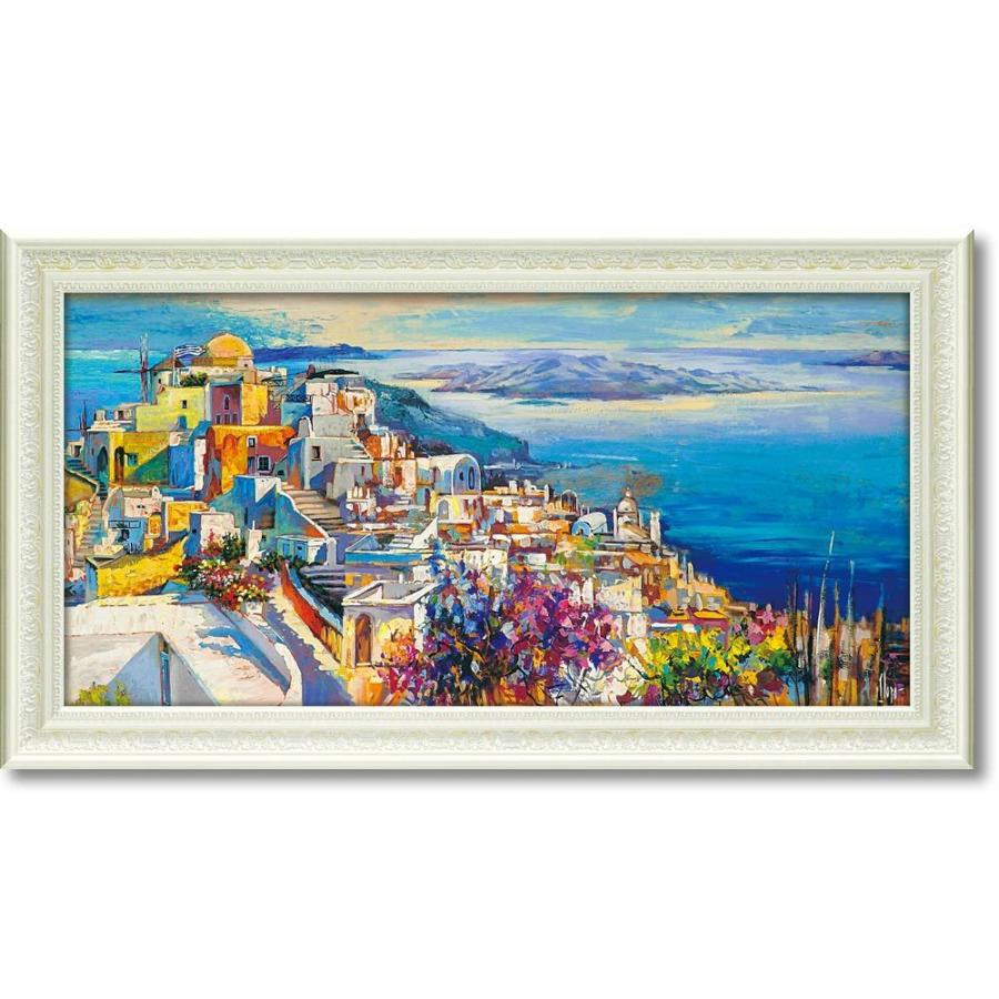 絵画 ルイージ フローリオ「ティラ」 壁掛け 街並み カラフル アート